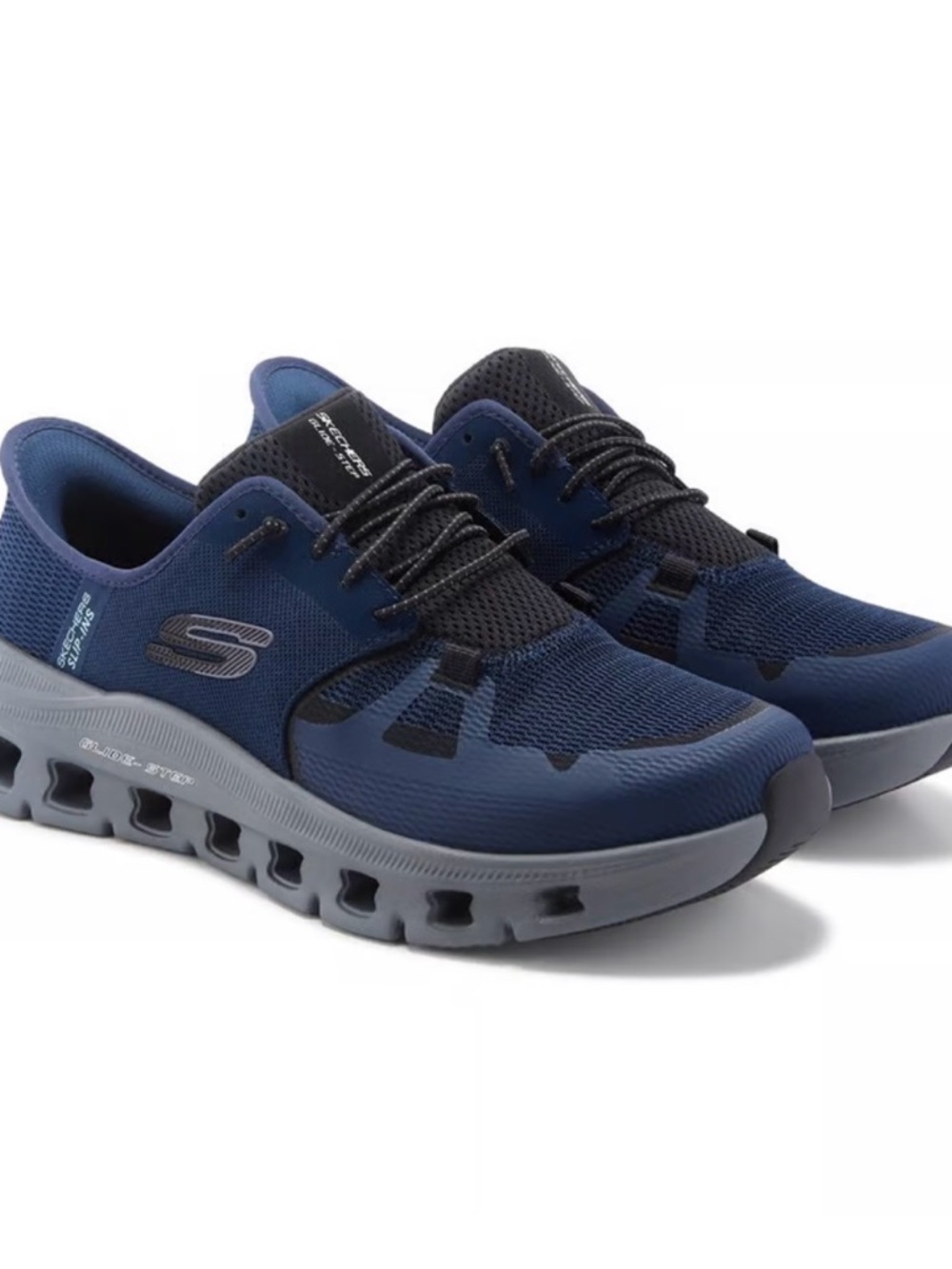 Skechers Navy and Black Athletic Mesh Slip-Ons